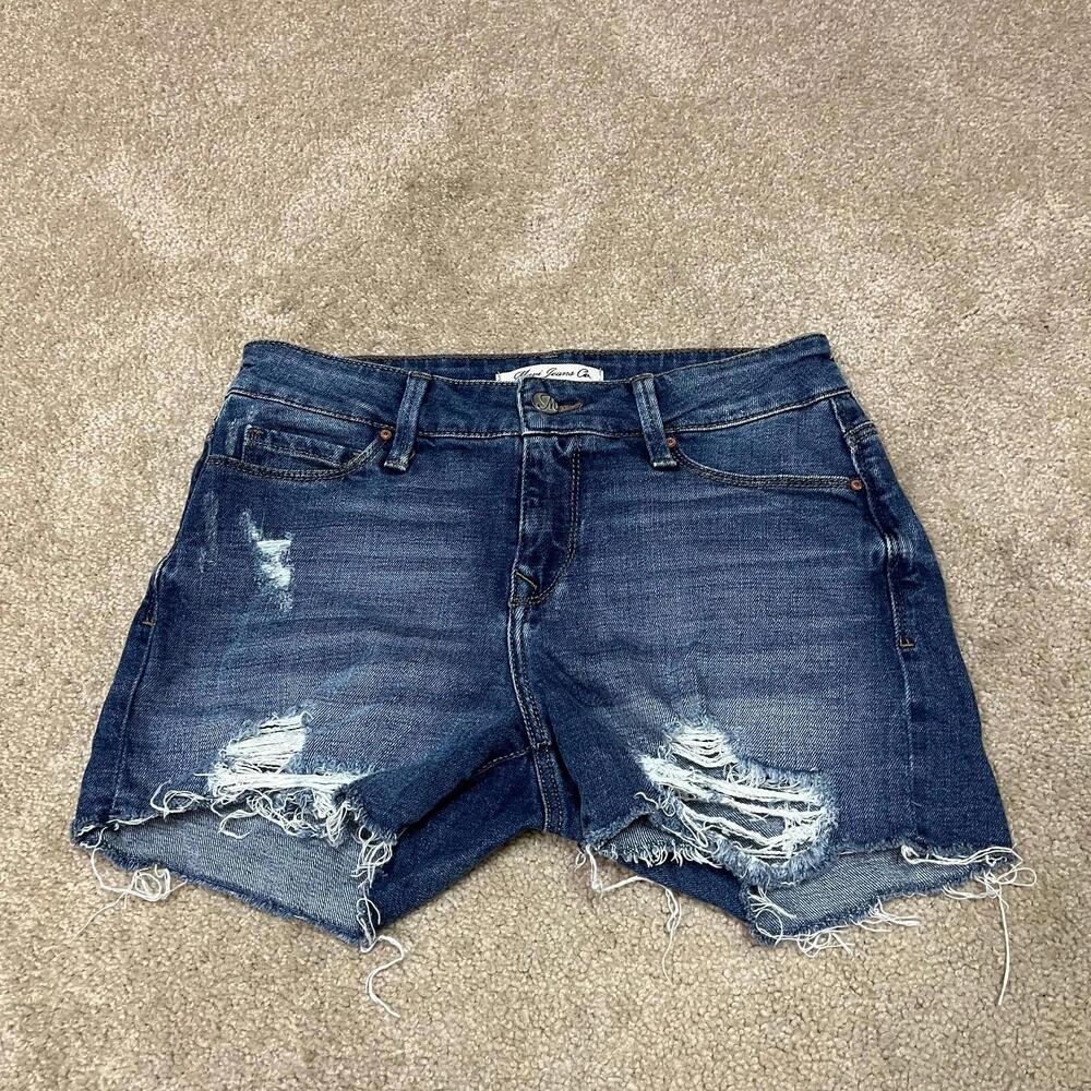Mavi Shorts Blue Denim Distressed Women's Size 25 Pockets